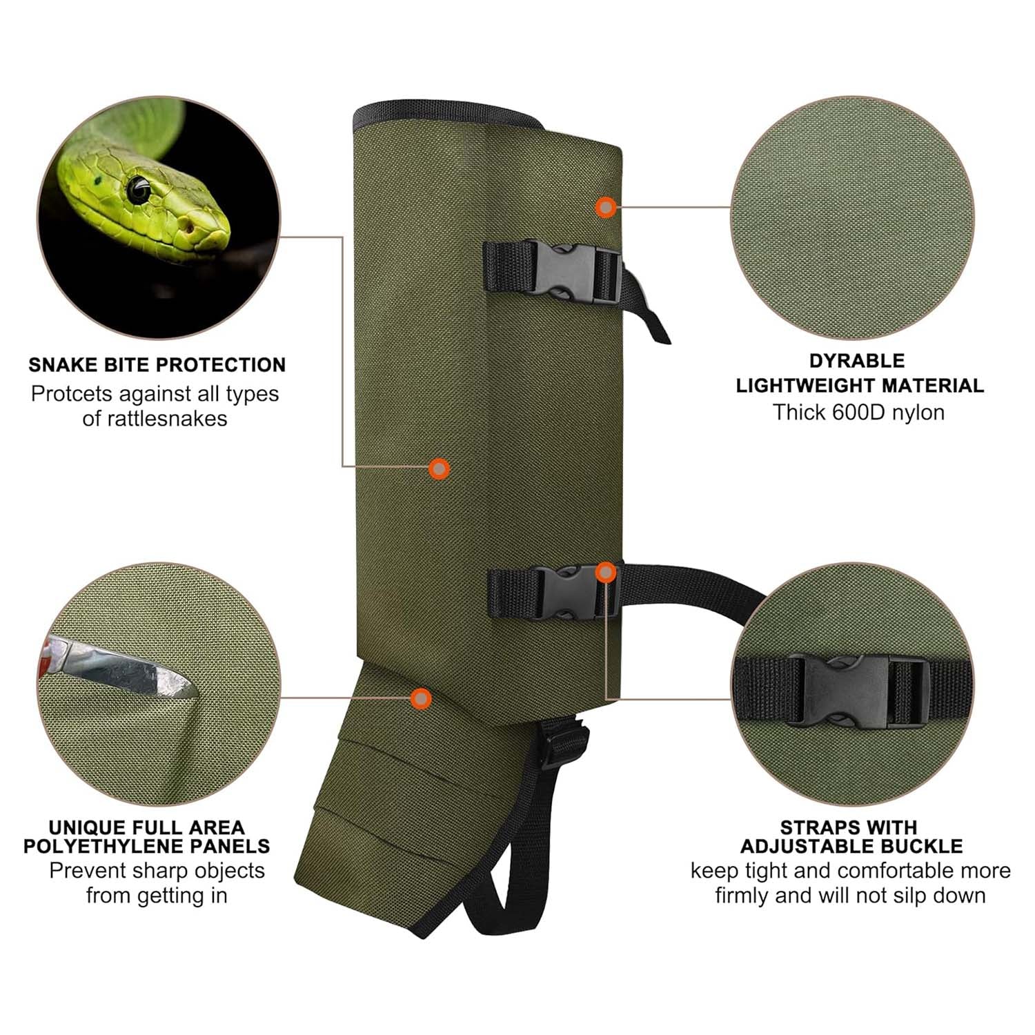 Snake Gaiters Leg Bite Protection