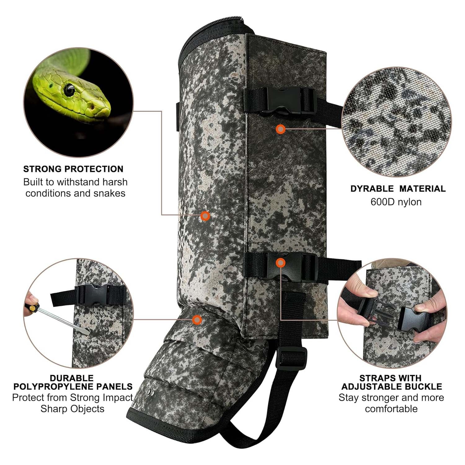 Snake Gaiters Leg Guards - Camo