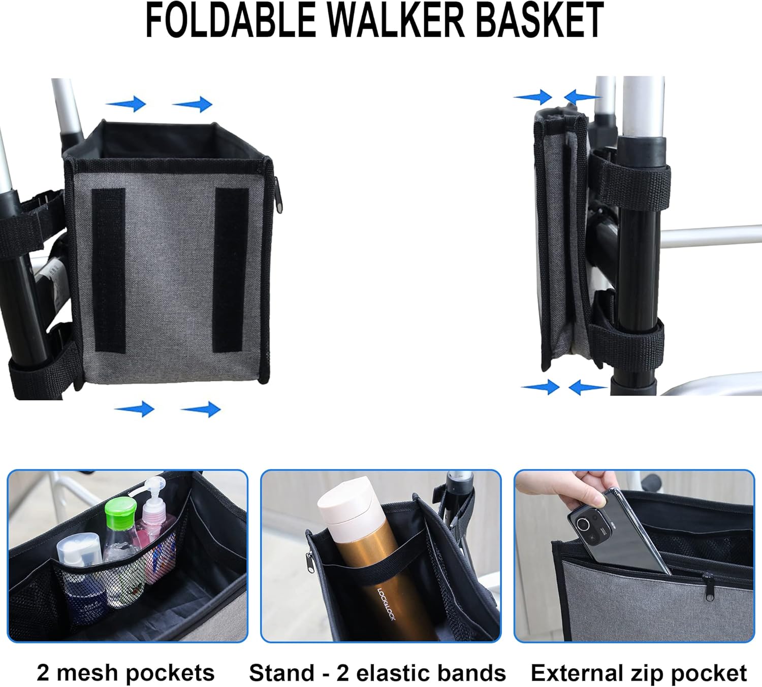 Foldable Walker Organizer Basket - Mydays