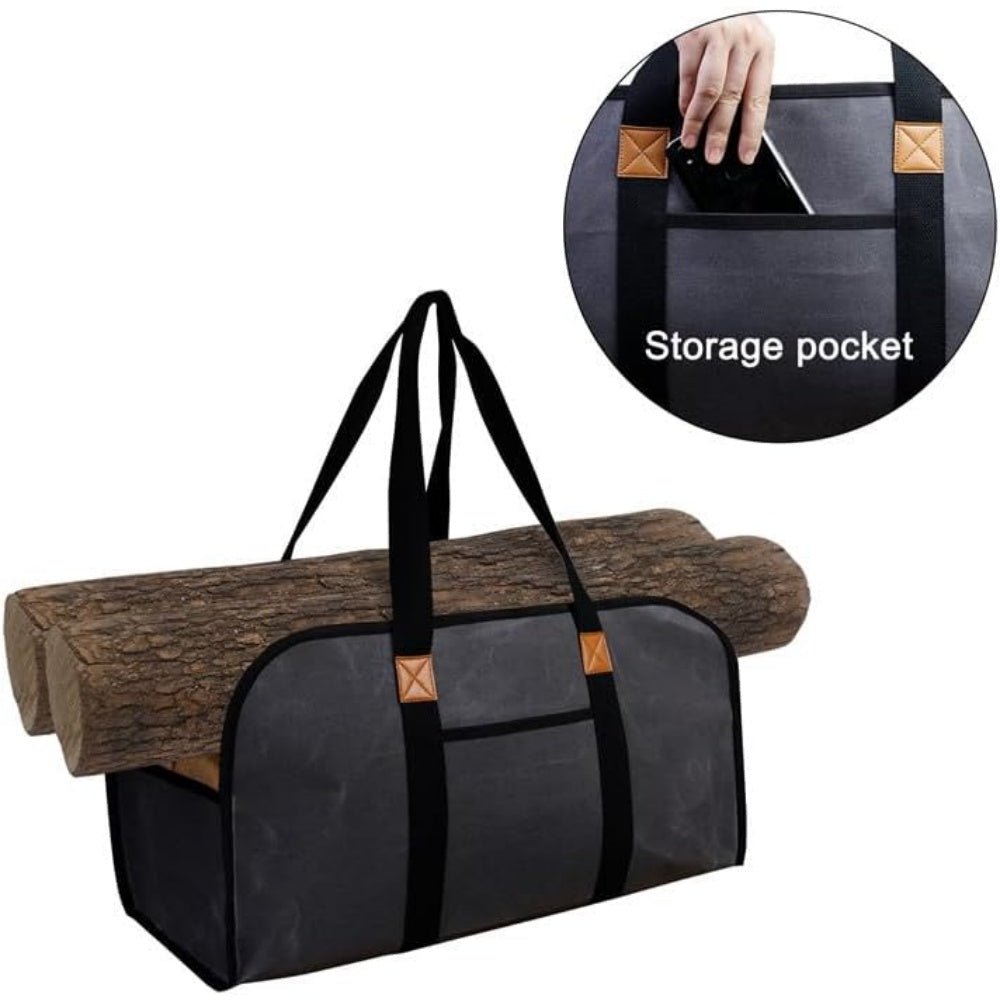 Waxed Canvas Firewood Carrier Tote - Mydays