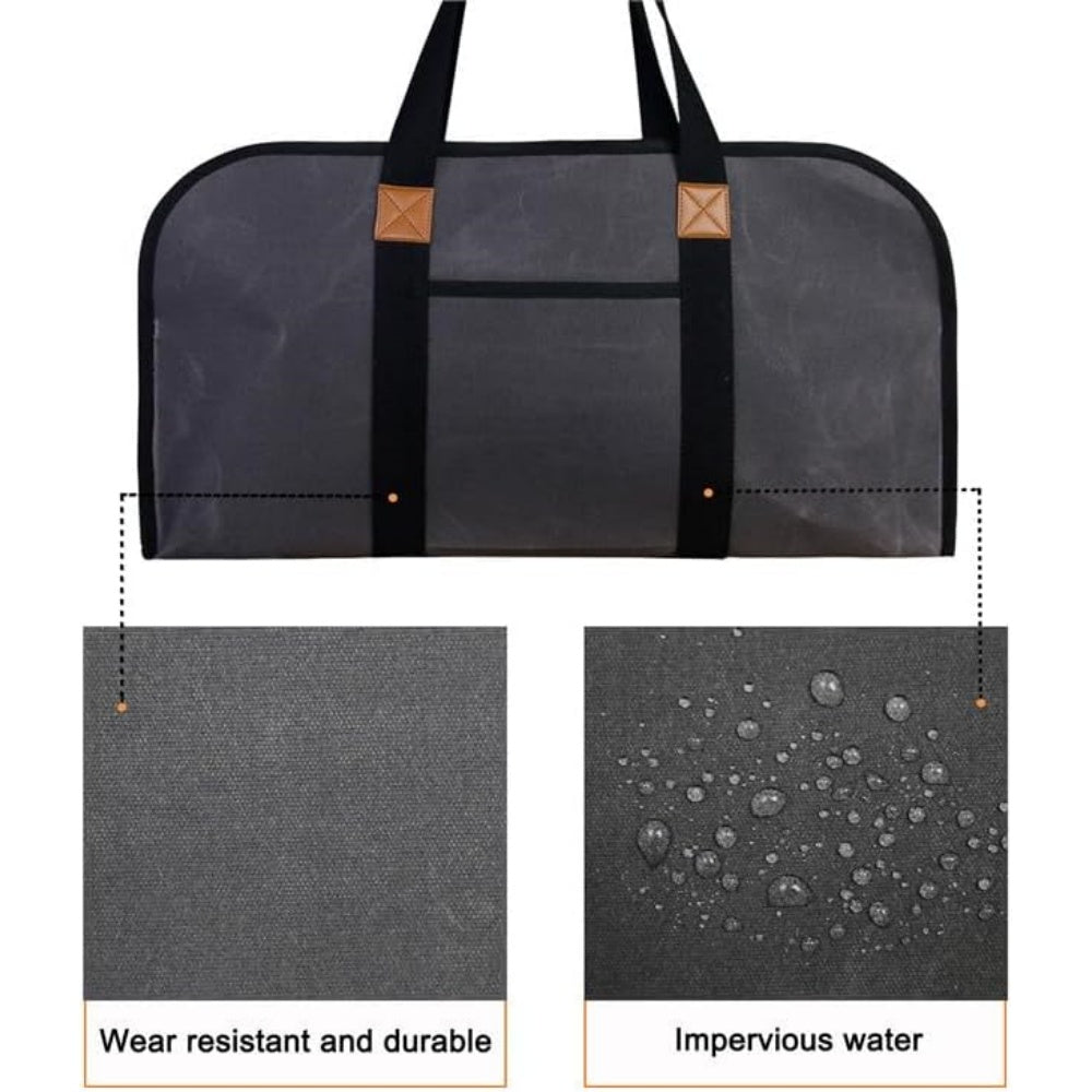 Waxed Canvas Firewood Carrier Tote - Mydays